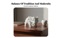 2 Pieces Small Marble Elephant Sculptures St an Carved Good Fortune Nese Design Elephant Ornament Auspicious Symbol House Decoration for Desk