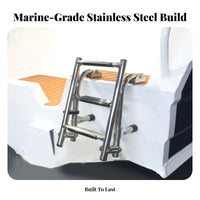 Stainless Steel Deck Mount Ladder Foldable Boarding Ladder Yacht Bathing Step Non-Slip Steps Aquatic Hardware