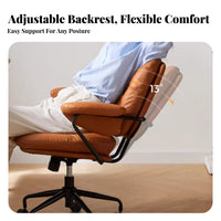 scuffResistant Upholstered rotating Chair Ergonomic Comfort Upholstered Shellspine Task Chair Plush paddinging Office Furniture Rolling Casters for Pet Owners, Home Workers, Teenagers, Study Room, Bedroom, Workspace