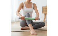 Seamless Rolling Spiky Massage Roller Stick Pain Relief Handheld Muscle Roller Soft Rubber Handle Fitness Equipment for Athletes