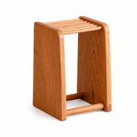 Countertop Knife Holder Open-Frame Wooden Cutlery Block Ventilated Organizer for Home Cooks