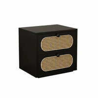 Versatile Use Woven-Front Drawer Unit Sturdy Construction Multi-Drawer Storage Chest Vintage Design Nightstand Space-Saving Design for Apartment Dwellers, Homeowners, Bedroom, Living Room, Hallway, Small Areas