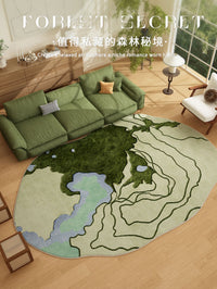 万物生苔藓地毯客厅茶几毯卧室床边ins风绿色中古风防水隔音地垫