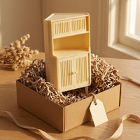 Miniature Corner Cabinet Triangular Top Corner Storage Cabinet Model Beige