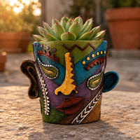 Textured Sculptural Planter Resin Human Sculptural Planter Multicolored House Decoration for Indoor, Garden, Balcony
