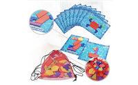 Waterproof Pool Puzzle with Challenge Cards Educational Underwater Puzzle Geometric Game Set with Mesh Bag Submersible for Children, Swimmers, Families, Swim Lessons, Backyard