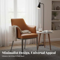 Modern Minimalist Design Upholstered Armchair Ergonomic Back Support Upholstered Contoured Chair High-Density Cushioning Lounge Seating Sturdy Frame for Interior Designers, Apartment Dwellers, Hotel, Restaurant, Waiting Area, Office