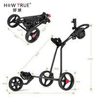 Foldable 3-Wheel Golf Cart with Umbrella Holder and Scorecard