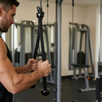 Tricep Rope Black Triceps Rope with End Caps Twisted Heavy-Duty for Bodybuilders, Strength Training, Home Gym