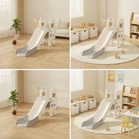 Young Child Slide and Climber Playset Child-Friendly Playset with Basketball Hoop Freestanding Slide with Basketball Hoop for Kids, Playroom