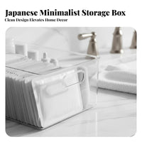 Stackable Drawer Box Japanese Inspired Desktop Organizer Transparent Design