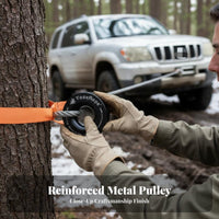 High Breaking Strength Snatch Loop Heavy Duty Winch Recovery Loop Low Friction Design Aluminum Snatch Block Lightweight for ATV/UTV Riders, Truck Owners, Rescue Personnel, Winching, Vehicle Extrication, Emergency Situations, Mudding