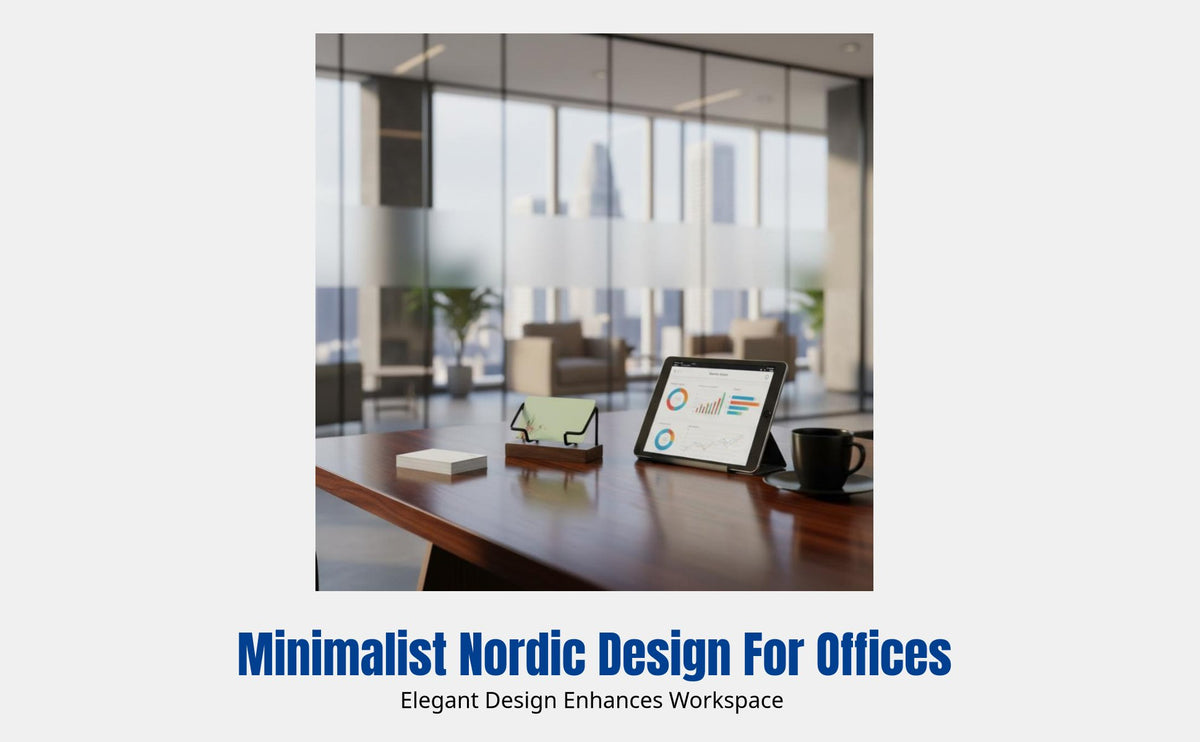 Walnut Business Card Holder, Metal Stand, Modern Office Desktop Organizer, Card Display