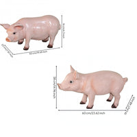 Realistic Resin Pig Statue Three-Dimensional Pig Statue Solid Animal Figurine Molded Details for Yard, Park, Window Display