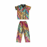 Disco Costume Set Lightweight 70s Pants Set Flexible Children's Clothing for Children and Girls