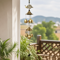 Wind Chimes Outdoor, 58cm Double Layer Metal Wind Chimes, Handmade Sympathy Gift for Garden Verandah Decor, Bronze Tone
