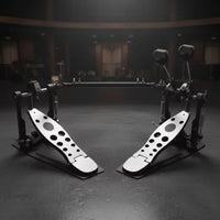 Double Bass Drum Pedal Adjustable Double Bass Pedal with Connecting Rod Heavy Duty for Drummers, Rehearsal