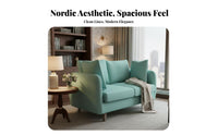 Nordic design 2-Seater Fabric Loveseat Minimalist Aesthetic Fabric Loveseat Space-Saving Small Couch Comfortable for Apartment Dwellers, Young Adults, Students, Bedroom, Dorm
