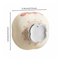 Batterybattery-Less Kitchen Timer Front Face Mechanical Kitchen Timer ABS Plastic Silver Knob for Cooking