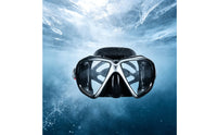 Diving Facepiece with Hardened Glass Leak-Watertight Two-Lens Underwater Eyewear Anti-Fog Goggles for Snorkelers, Swimmers, Snorkeling, Sea