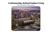 4-Piece Woven Patio set All-Weather Outdoor Furniture elegant visual appeal Garden Lounge Group for Hotel Owners, Designers, waterfront, supportyard, Balcony