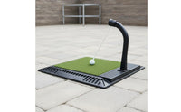 Green Turf Golf Practice Mat Rubber Base Golf Hitting Mat Raised Frame Sports Equipment Drainage Grooves