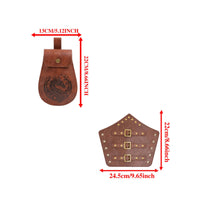 3 Pieces Renaissance Accessories Belt with Pouch and Bracers Medieval Costume Accessory Ensemble Vintage-Vintage-Themed Cosplay Battle Gear