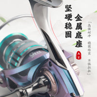 HAUT TON Spinning Fishing Reel, No-Gap Metal Body, 3+1 Ball Bearings, 7000 Model, for Saltwater