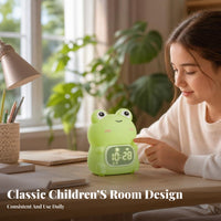 Children's Bedside Clock Digital Display Silicone Frog Lamp Clock Frog Night Light Timed Shutoff for Bedroom
