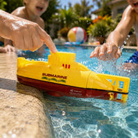 Rechargeable Wireless Control Underwater Vehicle Battery-Powered RC Underwater Vehicle Toy Plastic Aquatic Plaything Yellow and Red