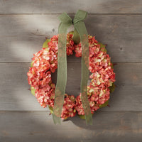 Silk Flower Wreath with Ribbon Verdant Faux Blossom Wreath Long Door Hanging for Entryway