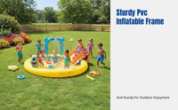 Inflatable Swimming Pool, Cartoon Creature Sprinkler Pool, PVC Material, Family Outdoor Water Play, Slide Included