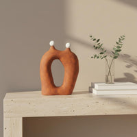 Ceramic Art Statue Smooth Matte Finish Abstract Sculpture Elegant Modern Hollow Sculpture for Living Room