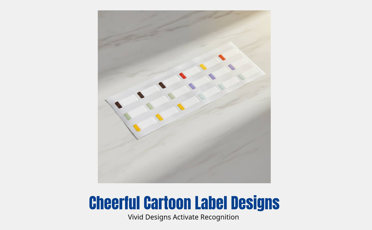 Double-Layer Waterproof Name Sticker, Grinning Face, Blank Writable, Kindergarten, PVC, Removable