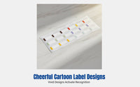 Double-Layer Waterproof Name Sticker, Grinning Face, Blank Writable, Kindergarten, PVC, Removable