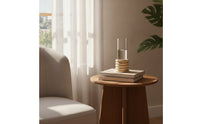 Glass Vase with Stone Base Tabletop Flower Holder Minimalist for Home Decor