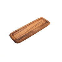Acacia Wood Tray Rectangular Wooden Serving Platter Tray with Raised Edge for Hosts, Kitchen, Parties, Home