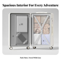 Large Capacity Ribbed Hard-Shell Suitcase 30/70 Split Design Hardside Carry-on Wet and Dry Separation Trolley Case Adjustable Handle for Travelers, Vacationers, Study Abroad, Vacation, Vacations, Weekend Trip Getaways