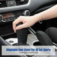 Embossed Leather Gear Cover, Universal Car Gear Knob Sleeve, Handbrake Protector, Anti-Slip, Interior Accessory