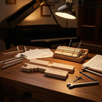 Stepped Notch Grand Piano Keyboard Support Natural Wood Piano Paper Loop Support Clean-Cut Edges