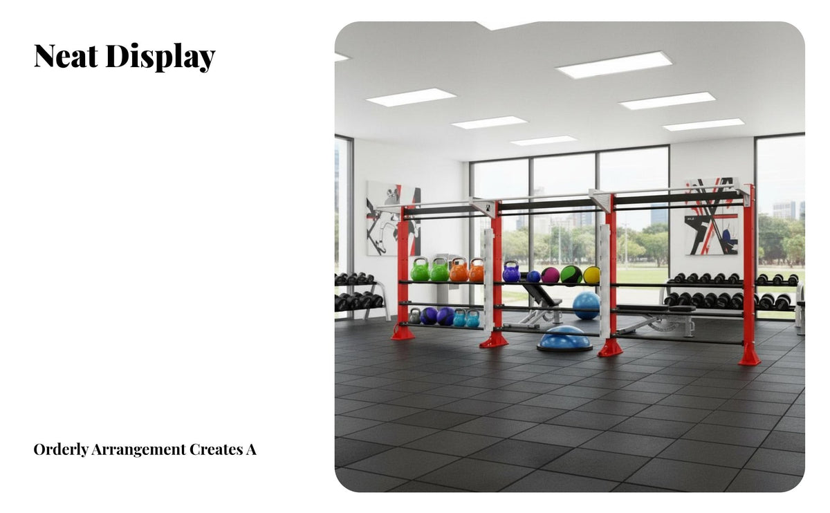 Kettlebell Storage Stand Large Capacity Multi-Tier Gym Rack Space Saving Fitness Equipment Organizer for Personal Trainers
