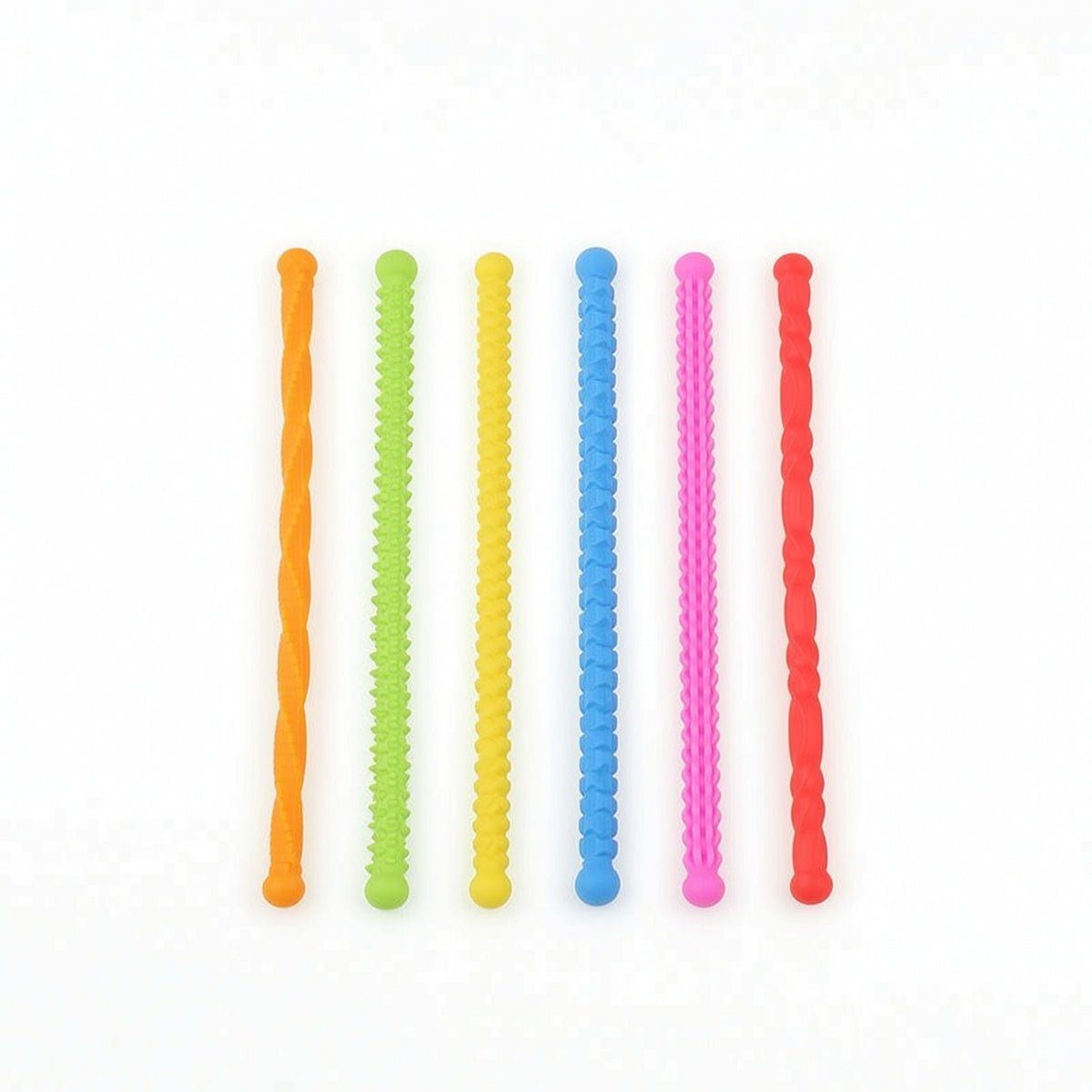 6 Pieces Bendable Silicone Sensory Stick Anxiety Relief Sensory Fidget Stick Calming Quiet Desk Toy Portable for Classroom