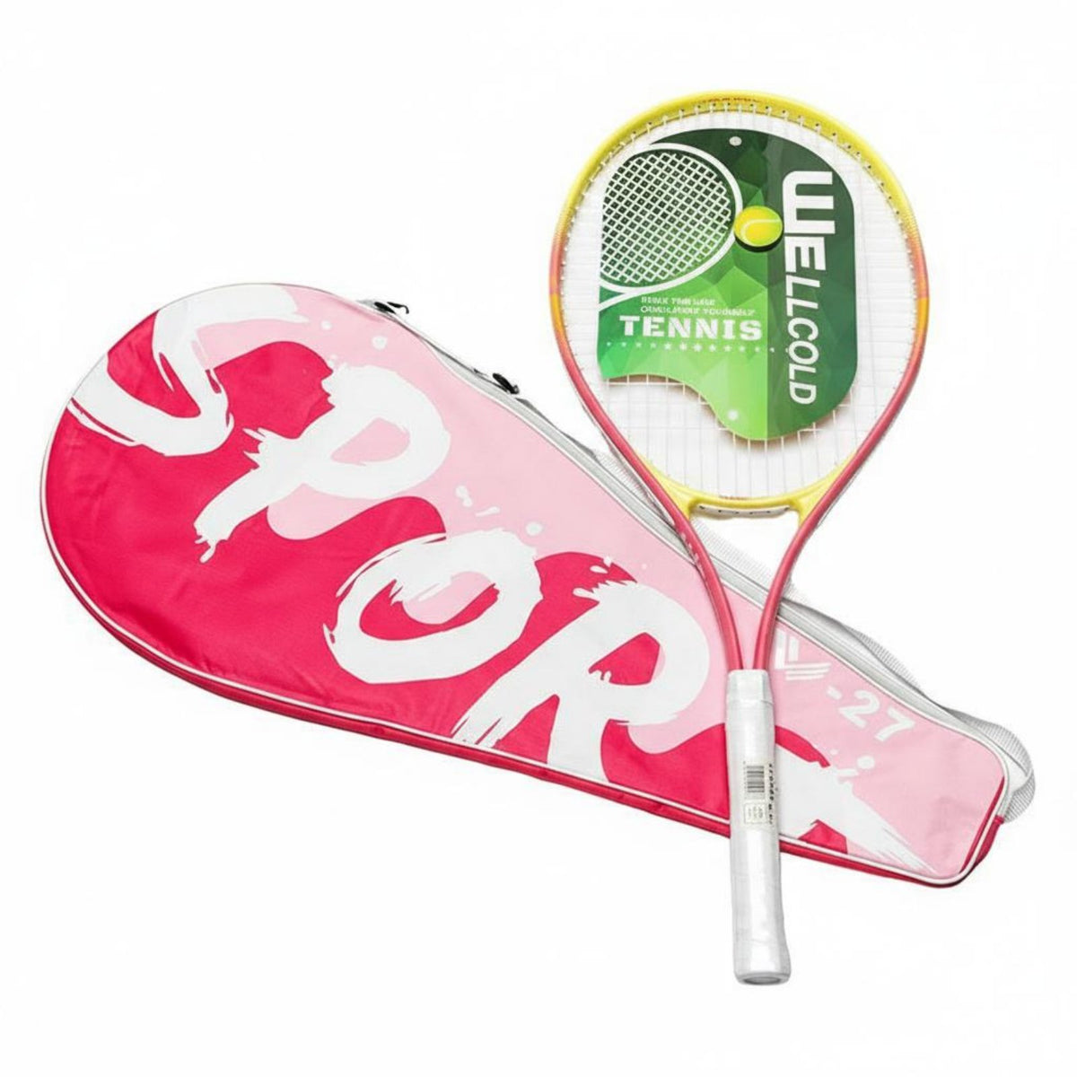 High Elasticity 27 Inch Tennis Racket Long-Lasting Beginner Tennis Racket Pre-Strung for Beginners, Amateur Players, Practice, PE Class