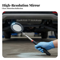 Chassis Inspection Mirror Portable Telescopic Inspection Mirror Non-Slip Grip Battery Included for Car Inspectors
