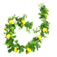Artificial Lemon Vine with Spring Leaves and Grass Decor