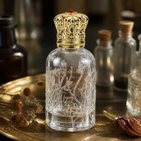 Vintage Embossed Glass Perfume Spray Bottle 100ml