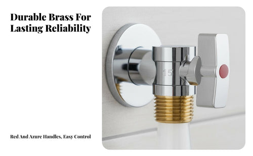 1 in 2 out Water Splitter Valve All Copper Assembly Unit-in-Two-out Valve Brass Body Plumbing Hardware for Plumbers, Lavatory, Kitchen, Under Sink
