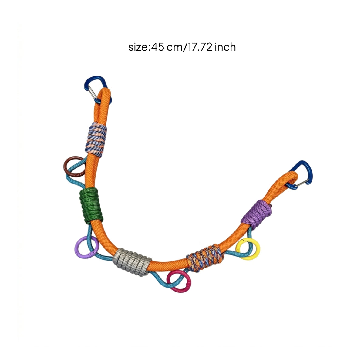 Handmade Woven Lanyard with Metal Clips Lightweight Paracord Lanyard Rugged Accessory Long-Lasting for Backpackers, Backpacks, Outdoor Gear