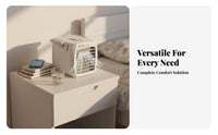 Mini Water-Based Chiller Cools & Humidifies Portable Air Chiller Fan Humidifier Function USB Desk Fan for Students, Office Workers, Dorm Room, Bedroom