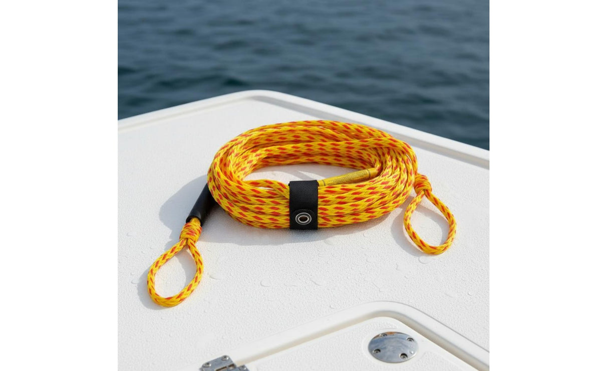 1-3 Passenger Towable Tube Rope 6000 Tensile Strength 60ft Buoyant Boat Tow Rope 16 Strand Construction Boating Line for Family, Tubing, Wakeboarding